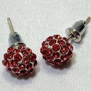 Rhinestone Small Globe Stud Earrings